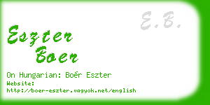 eszter boer business card