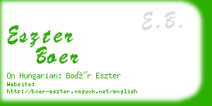 eszter boer business card